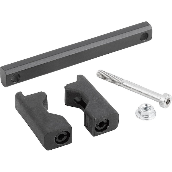 Pull Handle A=100, L=120, H=40, Form:B, Aluminum Anodized, Comp:Polyamide Comp:Black, D=M05